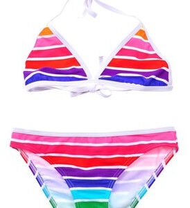 Multi Stripe Triangle Bikini